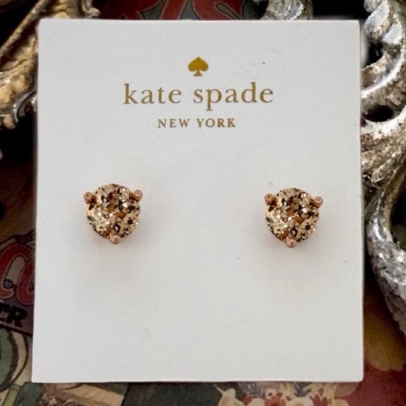 KATE SPADE • Rose Gold Patina Rise and Shine Crystal Earrings - Picture 3 of 3